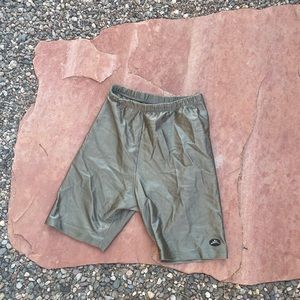 Vintage olive green biker shorts